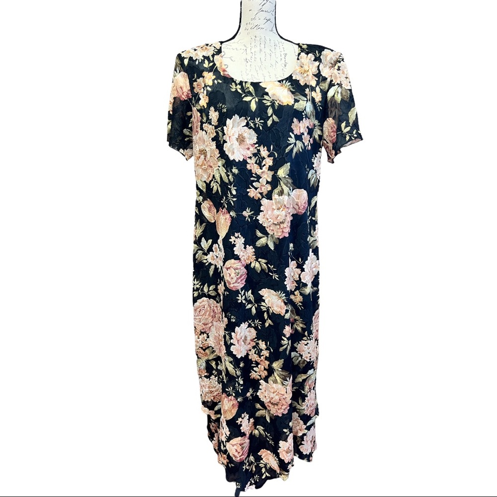 Vintage Helene Blake Floral Dress Size 16